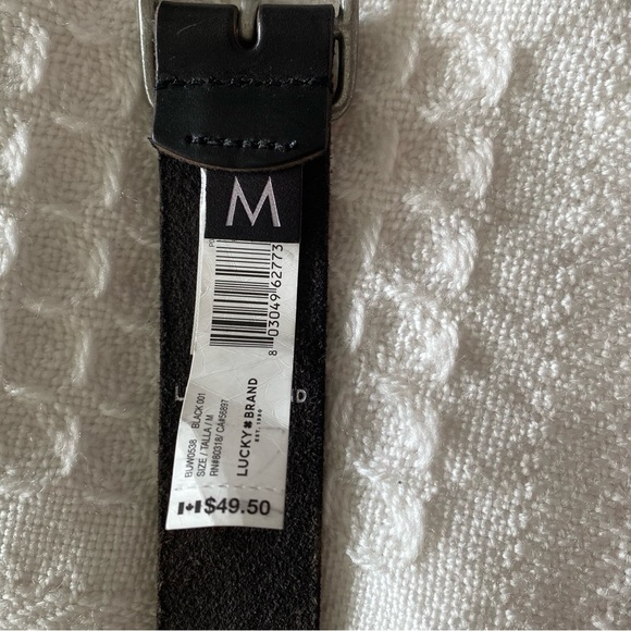 Lucky Brand 100% Leather Belt Men's Women's Handcrafted in the USA Black Size M - Picture 2 of 4